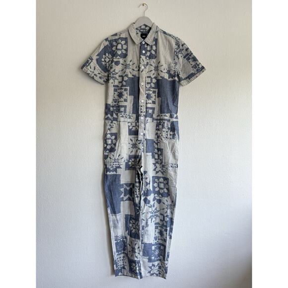 VANS Morro Coveralls Jumpsuit Women's Size Small Blue Patchwork VN0007SCBD2 $99 - Picture 1 of 10